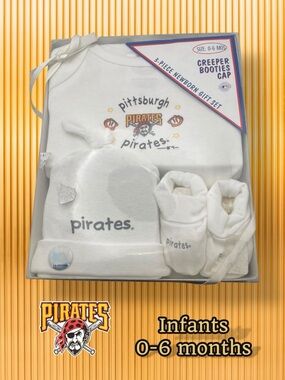 Pittsburgh Pirates NIB Infant 3-Piece Newborn Gift Set - White (0-6 Months)